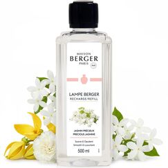 Maison Berger – Nachfüllung Edler Jasmin 500 ml für Lampe Berger – 2-in-1 geruchsneutralisierendes Raumduft-Öl – Jasmin, Ylang-Ylang