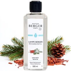 Maison Berger – Nachfüllung Unter dem Tannenbaum 500 ml für Lampe Berger – 2-in-1 geruchsneutralisierendes Raumduft-Öl – Piniennadeln, Eukalyptus