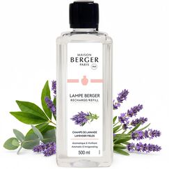 Maison Berger – Nachfüllung Blühender Lavendel 500 ml für Lampe Berger – 2-in-1 geruchsneutralisierendes Raumduft-Öl – Lavendel, Eukalyptus