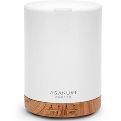 ASAKUKI Aroma Diffuser 300ml für Duftöle, 5 In 1 Ultraschall Aromatherapie Diffusor, Luftbefeuchter mit Timer, Automatischer Abschaltung bei Wasserlosem Zustand Braun