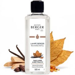 Maison Berger – Nachfüllung Goldener Amber 500 ml für Lampe Berger – 2-in-1 geruchsneutralisierendes Raumduft-Öl – Amber, Tonkabohne