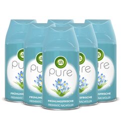 Air Wick Freshmatic Max PURE - Nachfüller für den Air Wick Freshmatic Max - Duft: Frühlingsfrische – 6 x 250 ml Nachfüller