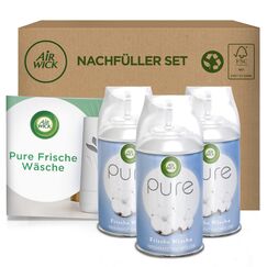 Air Wick Freshmatic Max PURE – Nachfüller Set für das automatische Duftspray – Duft: Frische Wäsche – 3 x 250 ml Nachfüller