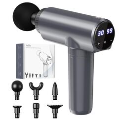 Massagepistole Massage Gun, Lefity Massagepistole Tiefenmassagegerät mit 30 Geschwindigkeiten und 6 Massageköpfen Hand Massagegerät mit USB C Ladeanschluss