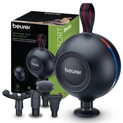 Beurer MG 101 SensorBoost Massagepistole, ergonomisches & kompaktes Design, leise & kraftvolle Triggerpunktmassage für Entspannung & Regeneration, Muskelmassagegerät mit Drucksensor, 5 Aufsätze