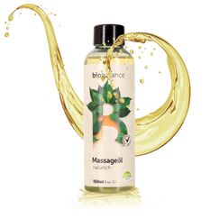 BIO BALANCE veganes Massageöl DERMATOLOGISCH GETESTET 150ml intim geeignet mit Vitamin E & Shea Butter duftneutral Body Bio Oil für Wellness Massage & Anti Stress Massage Oil in recycelter Flasche