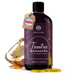 GRÜNE VALERIE® Wellness Massageöl Kokos – 500 ml – Premium Massage- & Pflegeöl mit Vitamin E & C – [DERMATEST: EXZELLENT] – Entspannungs- & Hautpflegeöl aus Italien