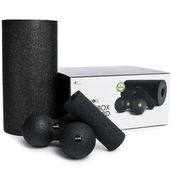 BLACKROLL® BLACKBOX Faszienrollen für die Selbstmassage: Set mit Faszienrolle STANDARD und MINI sowie mit Faszienball BALL 08 und DUOBALL 08 für effektives Training, Made in Germany