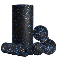 Fitnessrolle Faszienrolle Set Blackroll Foam Roller Faszien Set mit Faszienball Mini Faszienrolle Klein und Duoball für Yoga Faszien Training von Muskeln (Blue)