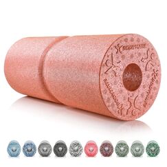 BODYMATE Faszienrolle CARE Mittel-Hart mit umlaufender Rille zu Wirbelsäulen-Entlastung mit E-Book - Rose Gold 35x14cm