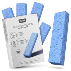 BROX Bimsstein WC Block – Reinigungsstein Blau (5 Stück) – Wunder Putzstein für Klo, Bad, Küche & Fußpflege – Effektiver Kalk und Urinsteinentferner – Pumice Stone – Die Nr. 1 der Toilettenreiniger