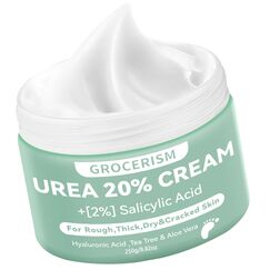 Urea Creme 20 prozent 250 Gramm || Hornhautentferner Fußcreme, Handcreme, Bodylotion mit Hyaluronsäure, Teebaum und Aloe Vera für tiefe Feuchtigkeit, Kallusentferner und Erweichung