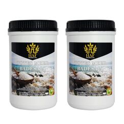 HAF® Premium Totes Meer Badesalz für empfindliche & trockene Haut | Meersalz 100% naturrein aus Jordanien für den Stressabbau | Mineralsalz für guten Schlaf & zur Körperpflege | 2 kg in Dosen