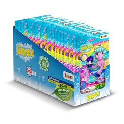 INKEE Galupy Mermaid Badestaub 16er Pack | Knisterndes Badesalz Kinder in pink, blau und lila mit Jojobaöl & Bananenmilch-Shake-Aroma, 16x 60g Beuteln – Badespaß für Kinder