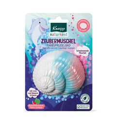 Kneipp naturkind Farbsprudelbad Zaubermuschel - Badezusatz mit wertvollem Traubenkern- & Avocadoöl - Schwimmende Muschel Duft nach Wassermelone für magischen Spaß in der Badewanne - 1St., 85g