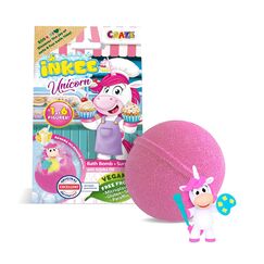 INKEE Surprise UNICORN PROFESSIONS | Einhorn Badebombe Kinder mit Überraschung - 1 von 6 verschiedenen Einhörner zum Sammeln - Badekugel 100g mit Bananenmilchshake-Aroma und Jojobaöl, Rosa oder Grün