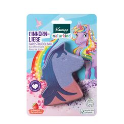 Kneipp naturkind Einhornliebe Farbsprudelbad - mit viel Liebe speziell für Kinder entwickelt - bewahrt die zarte Kinderhaut vor dem Austrocknen - mit Erdbeerduft - 1 Stück