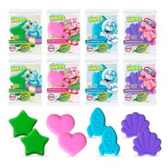 INKEE Bath Fizzer Mix 8er Pack - 8x Sprudelbad Kinder Badebomben mit Mandelöl, Badekugeln 8x 20g mit Aroma - Kinder Badezusatz