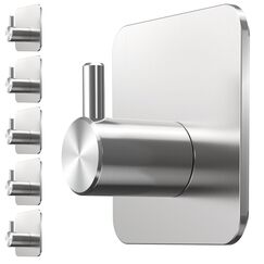 Menz Handtuchhalter ohne Bohren, 6 Haken im Set – Wasserfeste Klebehaken, Edelstahl Handtuchhaken für Bad, hochwertige Haken selbstklebend, Badezimmer Handtuchhalter mit hoher Tragkraft