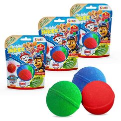 INKEE Paw Patrol Badebomben Kinder 9er Pack - 9X Badekugeln in 3 Farben mit Jojobaöl & Kirschlolli Aroma 3x50g, Geschenk Junge 3 Jahre