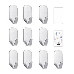 Kiemeu kleine Haken selbstklebend Edelstahl, Handtuchhaken ohne Bohren für Bad und Küche, starke Klebehaken für Wand