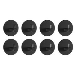 Feligio Klebehaken Extra Stark Ohne Bohren, Haken Selbstklebend Rostfreier Stahl 304, Kleiderhaken Selbstklebend, Küche Bad Toilette Handtuchhaken Schwarz, 8 Stück