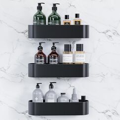 Qeekzeel Duschkorb Ohne Bohren Duschablage Nagelfrei Selbstklebend Aluminum Kein Schaden Wandhängend Matte Finish Für Badezimmer Küche,3 Stück