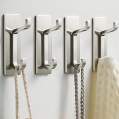 pickpiff Klebehaken Ultra Stark, Hält Bis Zu 6kg, Metall Türhaken Handtuchhaken Nichtrostend, Selbstklebende Haken Silber, Duschhaken Ohne Bohren