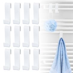 Fengxunzmm 12 Stück Haken für Rundheizkörper, Haken zum Einhängen für Heizkörper, Handtuchheizkörper Bad Heizung, S Haken Kunststoff zum Aufhängen, für alle Standard Radiator, Weiß