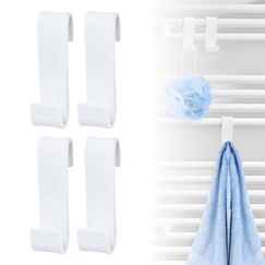 Fengxunzmm 4 Stück Haken für Rundheizkörper, Haken zum Einhängen für Heizkörper, Handtuchheizkörper Heizung, S Haken Kunststoff zum Aufhängen, für alle Standard Radiator, Weiß