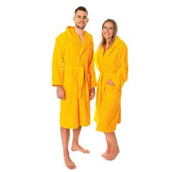 Lavea® Mexico – Bademantel Damen & Herren aus 100% Baumwolle – weicher Frottee Morgenmantel mit Kapuze, Unisex Design, Ideal für Sauna & Zuhause, saugstark & pflegeleicht