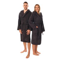 Lavea® Mexico – Bademantel Damen & Herren aus 100% Baumwolle – weicher Frottee Morgenmantel mit Kapuze, Unisex Design, Ideal für Sauna & Zuhause, saugstark & pflegeleicht