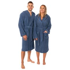 Lavea® Mexico – Bademantel Damen & Herren aus 100% Baumwolle – weicher Frottee Morgenmantel mit Kapuze, Unisex Design, Ideal für Sauna & Zuhause, saugstark & pflegeleicht