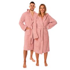 Lavea® Mexico – Bademantel Damen & Herren aus 100% Baumwolle – weicher Frottee Morgenmantel mit Kapuze, Unisex Design, Ideal für Sauna & Zuhause, saugstark & pflegeleicht