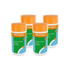 Steinbach Poolpflege Algezid flüssig – 0753501TS04 – 4x1 L – Schaumfrei & hochkonzentriert/Verhindert Algenwachstum & entfernt Trübstoffe/Für klares Wasser mit Langzeitwirkung