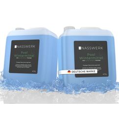 NASSWERK® Wintermittel für Pool flüssig 10L | Hocheffektives Überwinterungsmittel für Pool zum Winterschutz vor Algen, Kalk & Schmutz | Schwimmbad Algenvernichter Winterpflegemittel zur Überwinterung