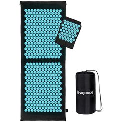 LifeGoods Akupressurmatte XL Mit Kissen - Akkupressmatte - Akkupressurmatte+ - Akupressur Matte - Akupunktur Matte - Massagematte - Rücken - Stachelmatte - Fakirmatte - Nagelmatte - Acupressure Mat