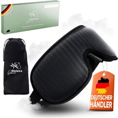 OMNIRELEXX Schlafmaske für Frauen und Herren – Atmungsaktive Schlafbrille – Bequeme und weiche Augenmaske - Lichtblockierend - Reisebeutel - 3D Vertiefung für die Augen - Memory Schaum (Schwarz)