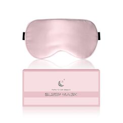 Aosun Seiden Schlafmaske für Seitenschläfer, 22MM, 100% Bio Maulbeerseide Augenmaske, Ideal Geschenke für Frauen & Mama, Lichtblockierende Schlafbrille Augenklappe mit Verstellbares Band für Yoga,Rosa