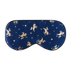 townssilk 100% Seiden-Schlafmaske mit verstellbaren Bändern, bequeme und super weiche Augenmaske ultimative Schlafhilfe, Augenbinde Goldeinhorn auf Blau