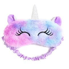Augenmaske zum Schlafen Annimal Eye Mask Plüsch Cartoon Einhorn für erwachsene Kinder, 3D Süße Augenmaske Einhorn Breathable Eyeshade Ideal für Reisen Nickerchen … (lila)
