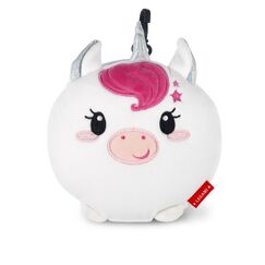 Legami - Reisekissen mit Nachtmaske, Unicorn, Zip-Verschluss, platzsparend, Haken für bequemen Transport, kleine Tasche auf der Rückseite, 16 x 16 cm