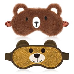 my novel things Augenmaske Kühlend, Braunbär-Schlafmaske 2er Pack, Schlaf Entspannungs Augenmaske, Gel-Augenmaske Kalt/Warmtherapie Für Geschwollene Augen, Beruhigt müde Augen