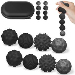 Magnetische Sensorik Bälle,Anti-Stress Spielzeug aus Silikon,Tragbares Motorikspielzeug mit Multi-Textur, Fidget-Bälle Magnetspiel, Tisch-Magnetspiel für Familien & Partys (Schwarz)