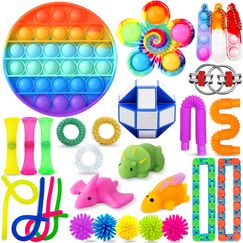 Chennyfun Stressabbau-Set, 30 Pcs Sensory Zappeln Anti-Stress Spielzeug - Infinity Cube Sensorisches Set, Fidget Toys Für Kinder Mit Angstlust, Autismus Und ADHS