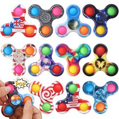 12 Pack Bubble Pop Fidget Spinner Sensorisches Spielzeug Ostereierfüller, Push Popper Squeeze Fidget Spielzeug für Stress Linderung, Geburtstagsgeschenke Party Gefälligkeiten Klassenzimmer Preis