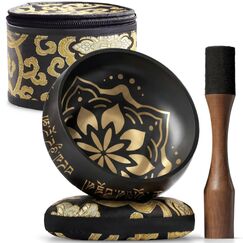 Silent Mind Klangschale Ø10 cm Bronze – Handgefertigtes Komplett-Set mit Kissen und Klöppel, für Anfänger geeignet, klarer stabiler Klang, ideal für Meditation und Achtsamkeit