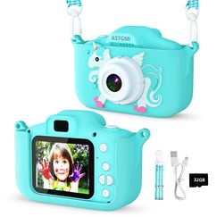 Kinder Kamera, 2.0”Display Digitalkamera ，Geschenke für 3 4 5 6 8 7 9 10 11 12Jahre Jungen und mädchen, 1080P HD Anti-Drop Fotoapparat Kinder für Geburtstagsgeschenk Weihnachten Spielzeug