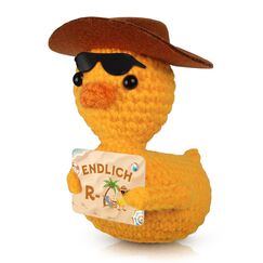 WenmthG Lustige Ruhestand Geschenk Gestrickte Ente für Frauen Männer Freund Kollegen Mama Oma Papa Opa Pocket Hug Ente Glücksbringer - 1 St