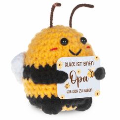 WenmthG Geschenke für Opa Pocket Hug Positive Biene Deutsch Glücksbringer zum Vatertag Weihnachten Geburtstag, Opa Geschenke Geburtstag Bee Happy Biene Positive Kartoffel Deutsch Ersatz - 1 St